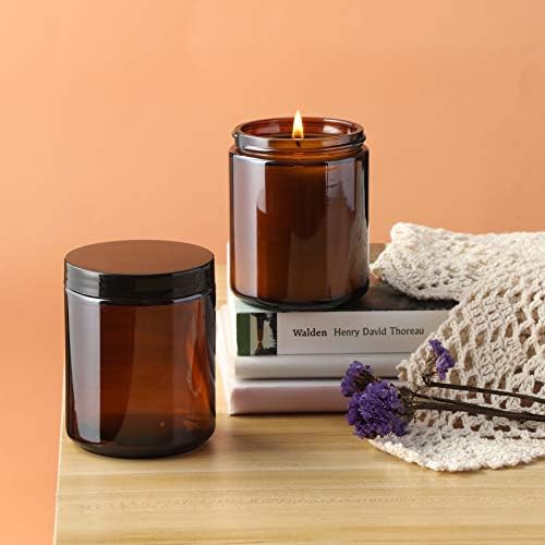 12 Pack 8 OZ Thick Glass Jars with Metal Plastic Lids
