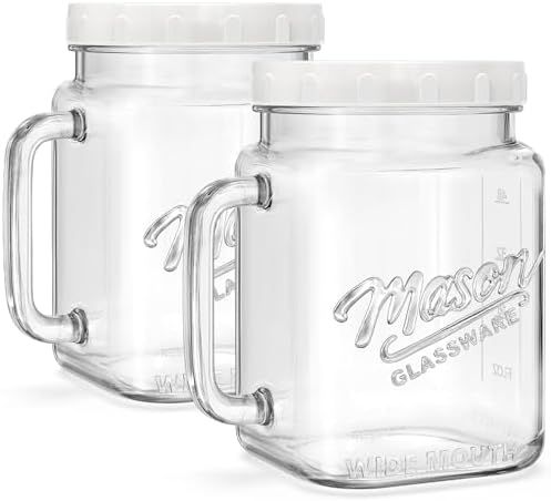 2-Pack Airing Glass Jars with Airtight Lid for Kitchen Storage