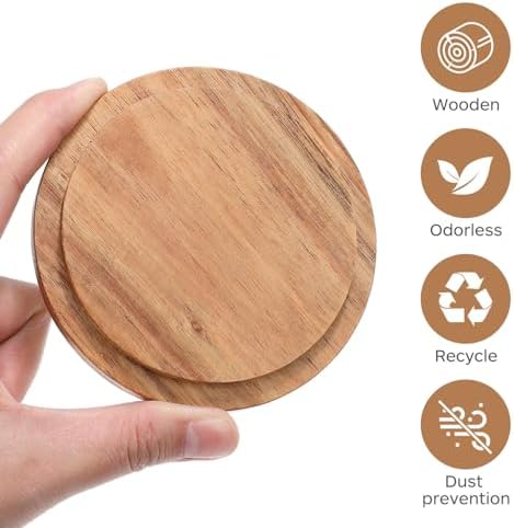 SEWACC Bamboo Cup Lid - 4-Piece Set for Durable Airtight Covers