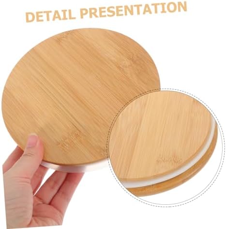 2PCS Bamboo Jar Lid Set Washable Glass Yogurt Jar Sealing Lids