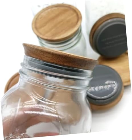 2-Piece Set Sealed Wooden lids Mason Jars Preserve Food