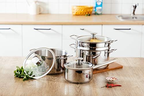 64 QT 1810 Stainless Steel Stock Pot with Steamer Insert