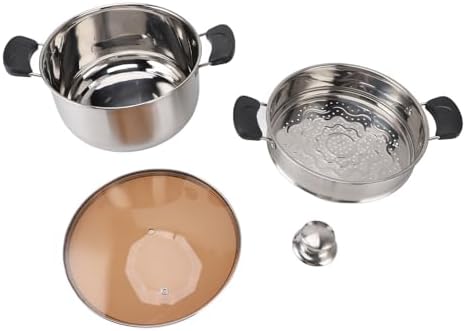 Buachois Stock Pot with Glass Lid and Steam Basket