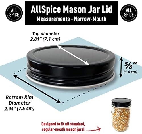 12-Pack Rust-Proof Aluminum Mason Jar Lids Black