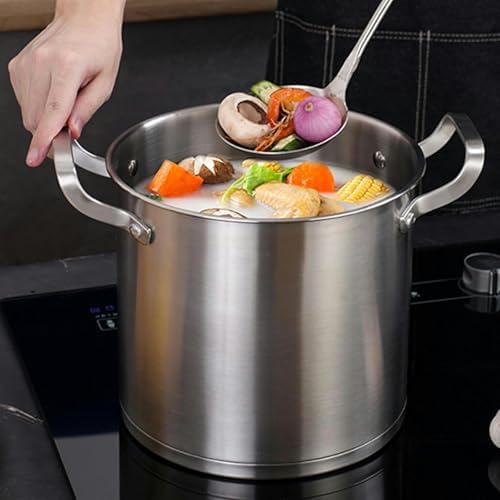 Sturdy 304 Steel Stock Pot with Glass Lid