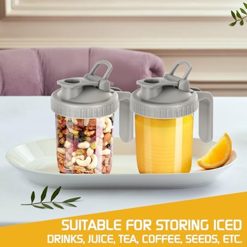 BPA-Free Mason Jar Lid with Silicone Seal - Easy Pour 6-Pack