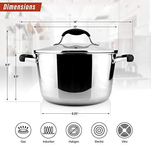 AVACraft 1810 stainless steel Dutch Oven with Lid