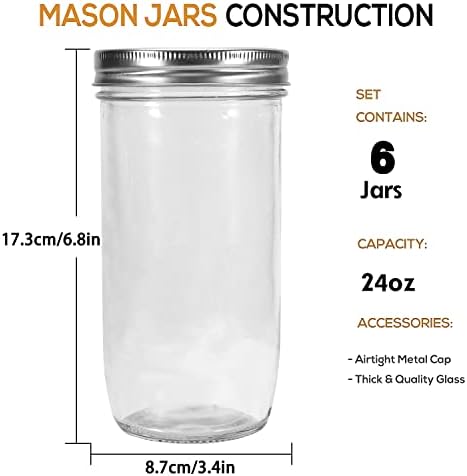 Wide Mouth Mason Jars for Canning Preserving
