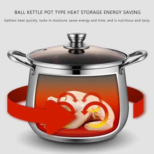 LGEOELIAS Large Deep Stock Pot with Steamer Basket and Lid