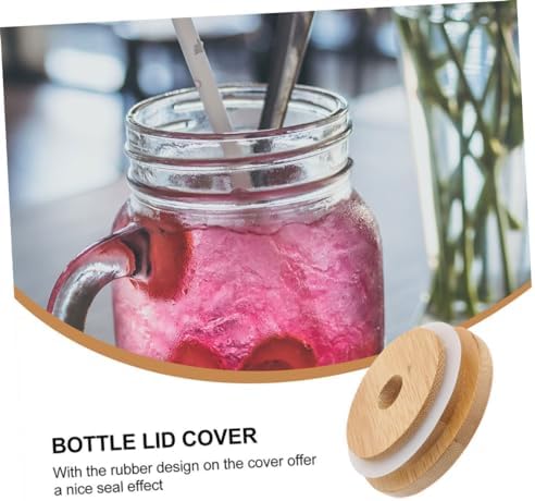 COLLBATH 4pcs Lids with Straw Holes for Mason Jars Reusable