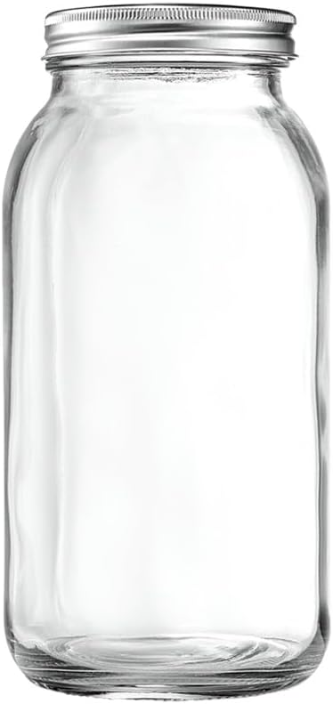 GLING 64 oz Wide-Mouth Glass Mason Jars with Airtight Lids 1