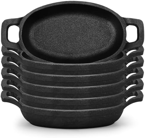 6-Piece Cast Iron Skillet Set for Baking Roasting and Grilling