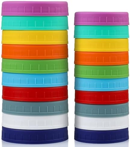 AOZITA 20-Piece Mason Jar Lids - Wide Regular Mouth Canning Kitchen Storage