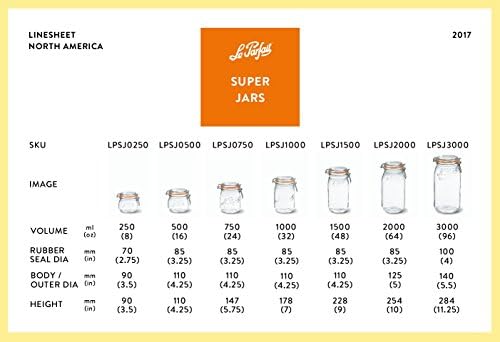 Le Parfait 2L Glass Jar with Lid