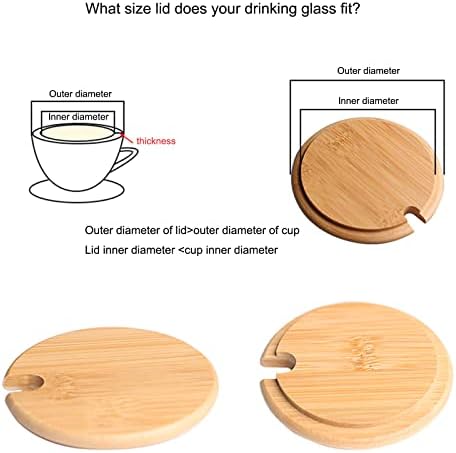 4-Piece Bamboo Mug Lids Heat-Resistant