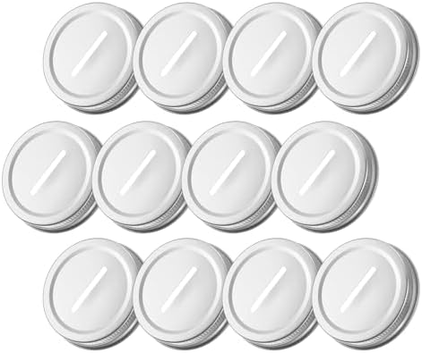 Exquisite Metal Coin Slot Lids for Canning Banks 12Pcs 70mm Silver Tone