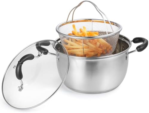 Epicover Stove Top Fryer Pot with Basket