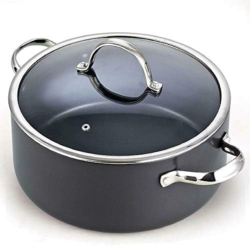 7 Quart Hard Anodized Dutch Oven Stockpot with Choice of Lid