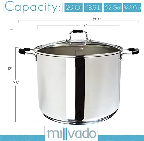 Millvado 20 Quart Stock Pot