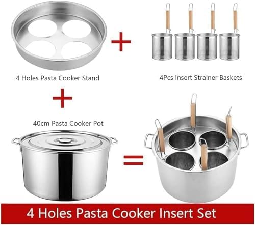 BTURYT Stainless Steel Pasta Cooker Set with Strainer Basket