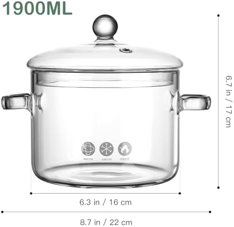 Glass Simmer Pot With Lid 19L64oz