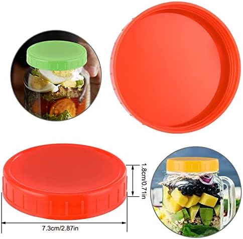 Plastic Mason Jar Lids 8PCS with Leak-Proof Silicone Ring Pink