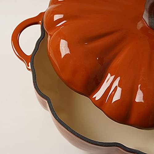 SISWIMinduction Cast Iron Stockpot with Lid Orange Pump