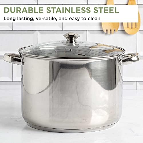 Ecolution Stainless Steel Stock Pot 12-Quart Perfect for everyday cooking