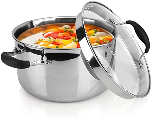 6 qt 1810 SS Stockpot with Glass Lid
