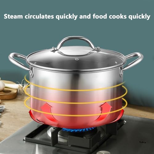 AIZYR Stainless Steel Multifunctional Soup Pot Durable Thick Bottom for Hotpot