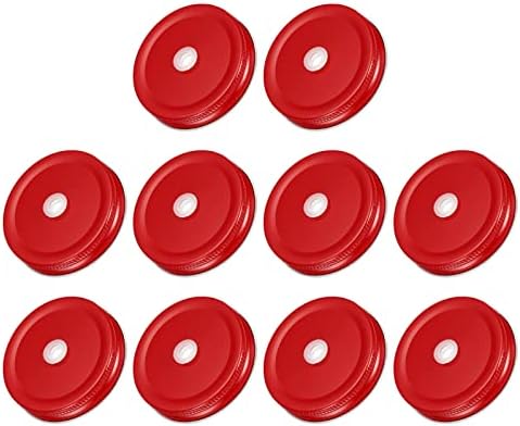 Ergonomic Mason Jar Lids with Straw Hole - Canning Serving Tips