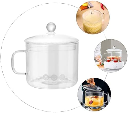 Hemoton Glass Stew Pot Heat Retention Easy Handling Transparent Durable