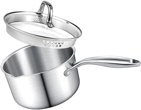 15 Quart Multifunctional Stainless Steel Saucepan With Glass Lid