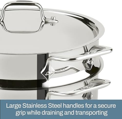 Stainless Steel Cookware 5-QT Badass Stockpot with Strainer and Handle