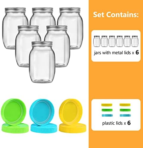 Perfect for Preserving Meal Prep Mason Jars with Lids Home Kitchen Essential