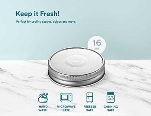 KooK Christmas Mason Jar Lid Regular Mouth Set of 16