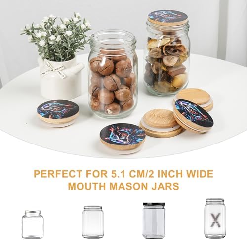 8-Piece Bamboo Mason Jar Lids Durable Airtight Storage
