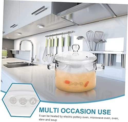 STOBAZA Glass Stew Pot 1500ml with Dual Handle and Lid