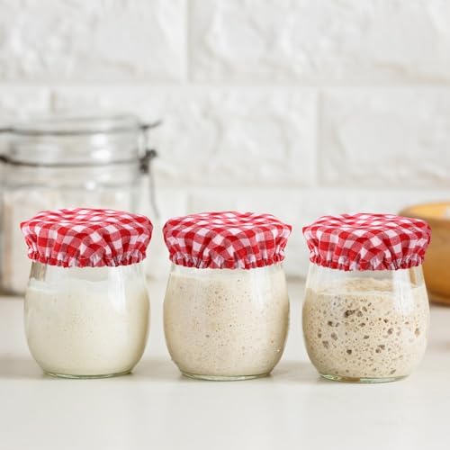 Reusable Sourdough Jar Cover for Fermenting Papers Red