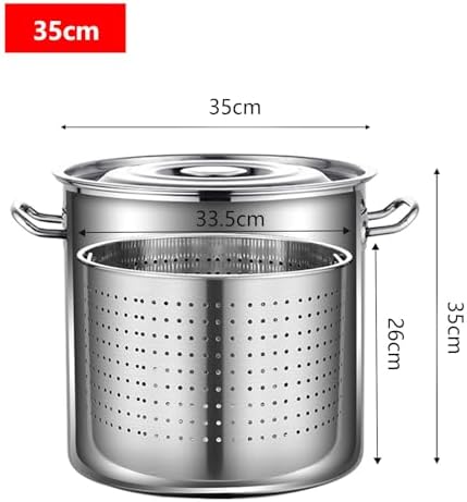 AIZYR 35cmx35cm Stainless Steel Stockpot for Boiling Seafood Turkeys