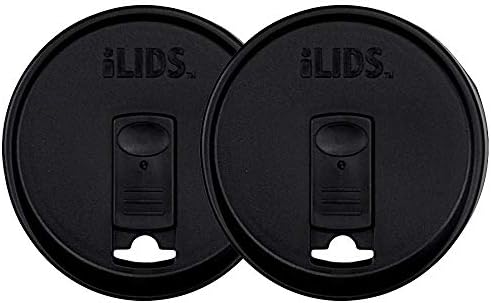 Mason Jar Drink Lid Wide Mouth Black Pack of 2
