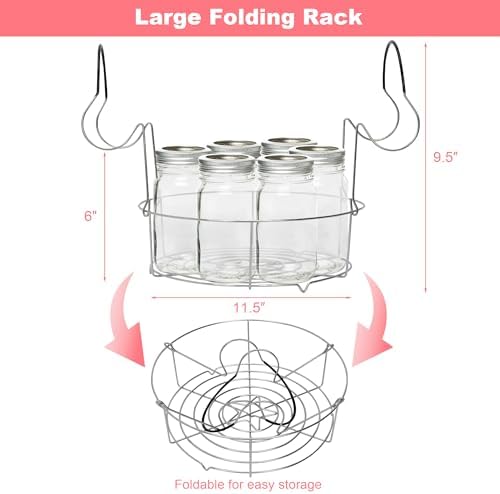 Canning pot with rack large 215 quart stainless steel pink