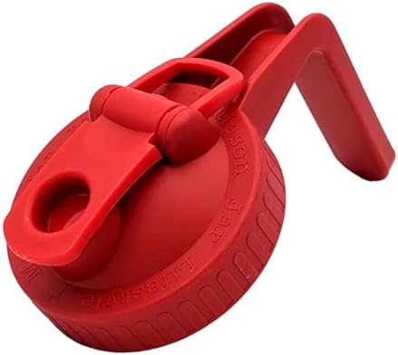 Cherry Red Mason Jar Lid with Handle 3-Pack