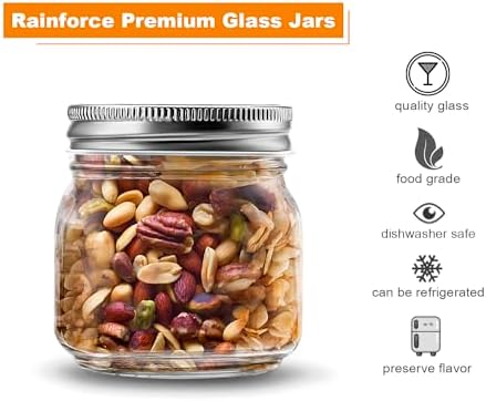 Rainforce Mason Jars 8 oz 30Pack Small Glass Canning Jars
