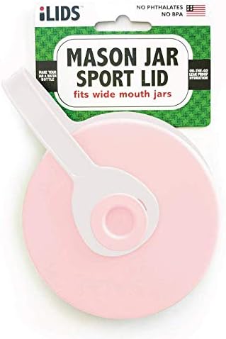 iLIDS Mason Jar Sport Lid Wide Mouth Pale Pink Pack of 2