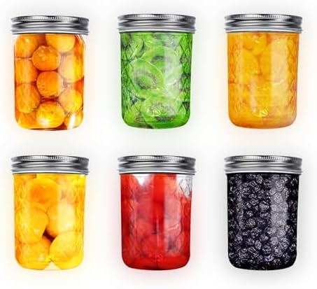 8 oz Mason Jars6-Pack Perfect for Pickling Canning