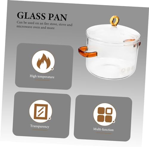 Happyyami Double-Handle Glass Stew Pot with Lid