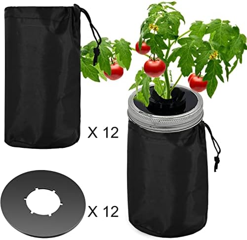 Emsiok 12-Piece Hydroponic Lids Set with Blackout Sleeves