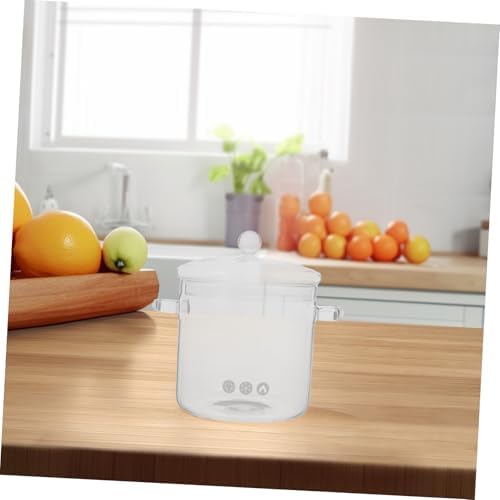 Offsich Clear Glass Cook Pot with Lid Heat Resistant Glass Saucepan