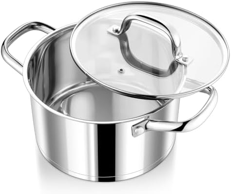 Stainless Steel Stock Pot with Lid 4qt